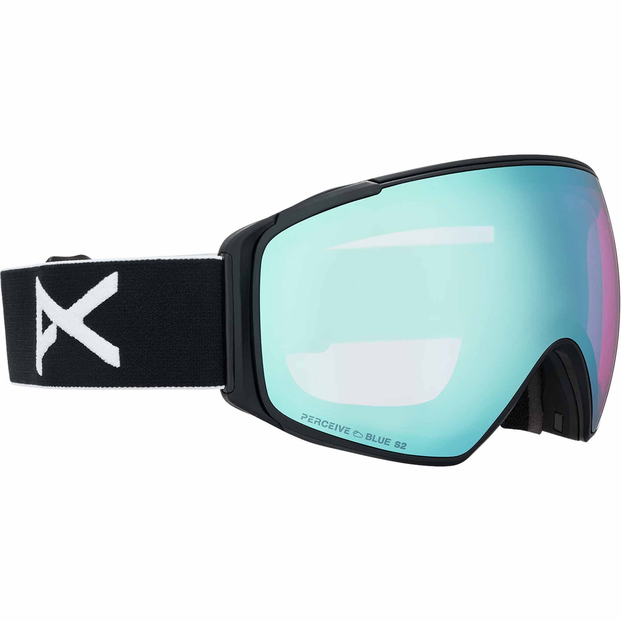 Anon M4S Toric Low Bridge Goggle + Bonus Lens + MFI Face Mask Black Perceive Variable Blue 2026 Goggles
