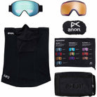 Anon M4S Toric Low Bridge Goggle + Bonus Lens + MFI Face Mask Black Perceive Variable Blue 2026 Goggles