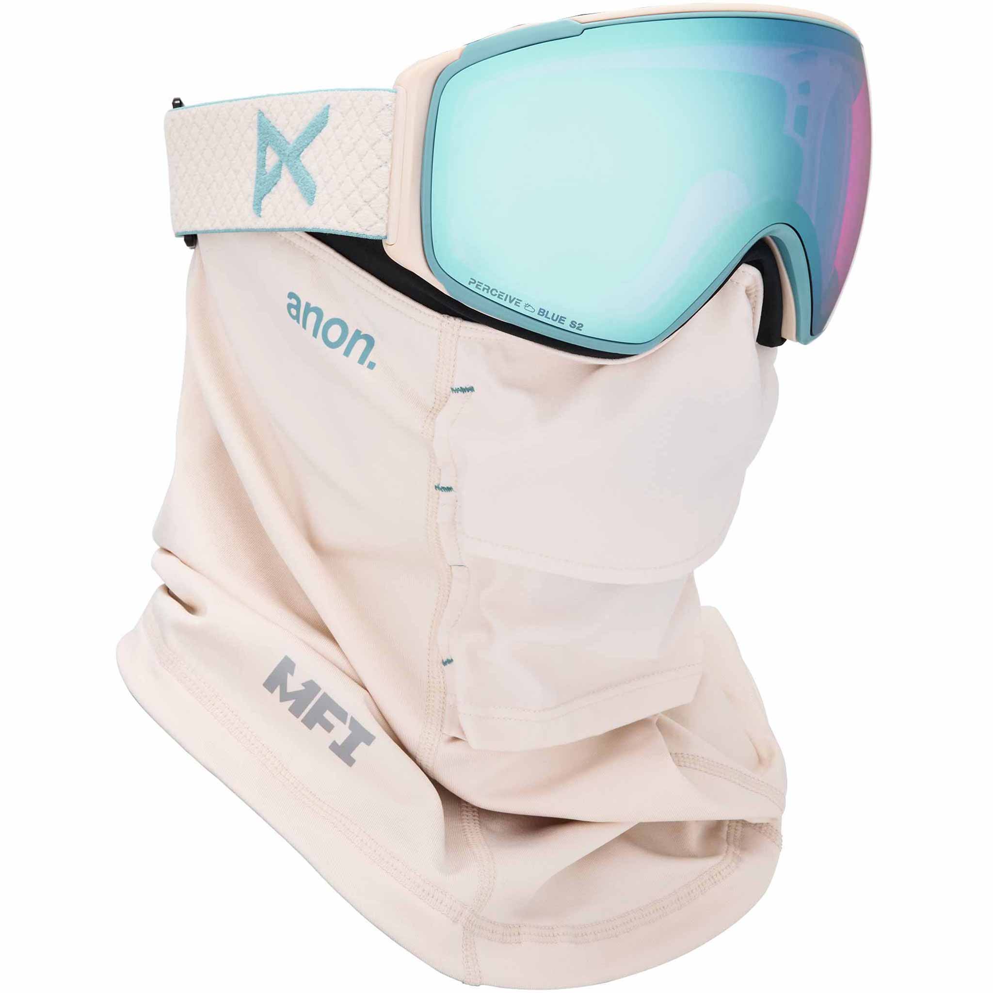 Anon M4S Toric Low Bridge Goggle + Bonus Lens + MFI Face Mask Oat Perceive Variable Blue 2026 Goggles