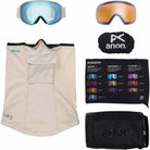 Anon M4S Toric Low Bridge Goggle + Bonus Lens + MFI Face Mask Oat Perceive Variable Blue 2026 Goggles