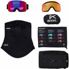 Anon M5 Low Bridge Goggle + Bonus Lens + MFI Face Mask Black Perceive Sunny Red 2026 Goggles