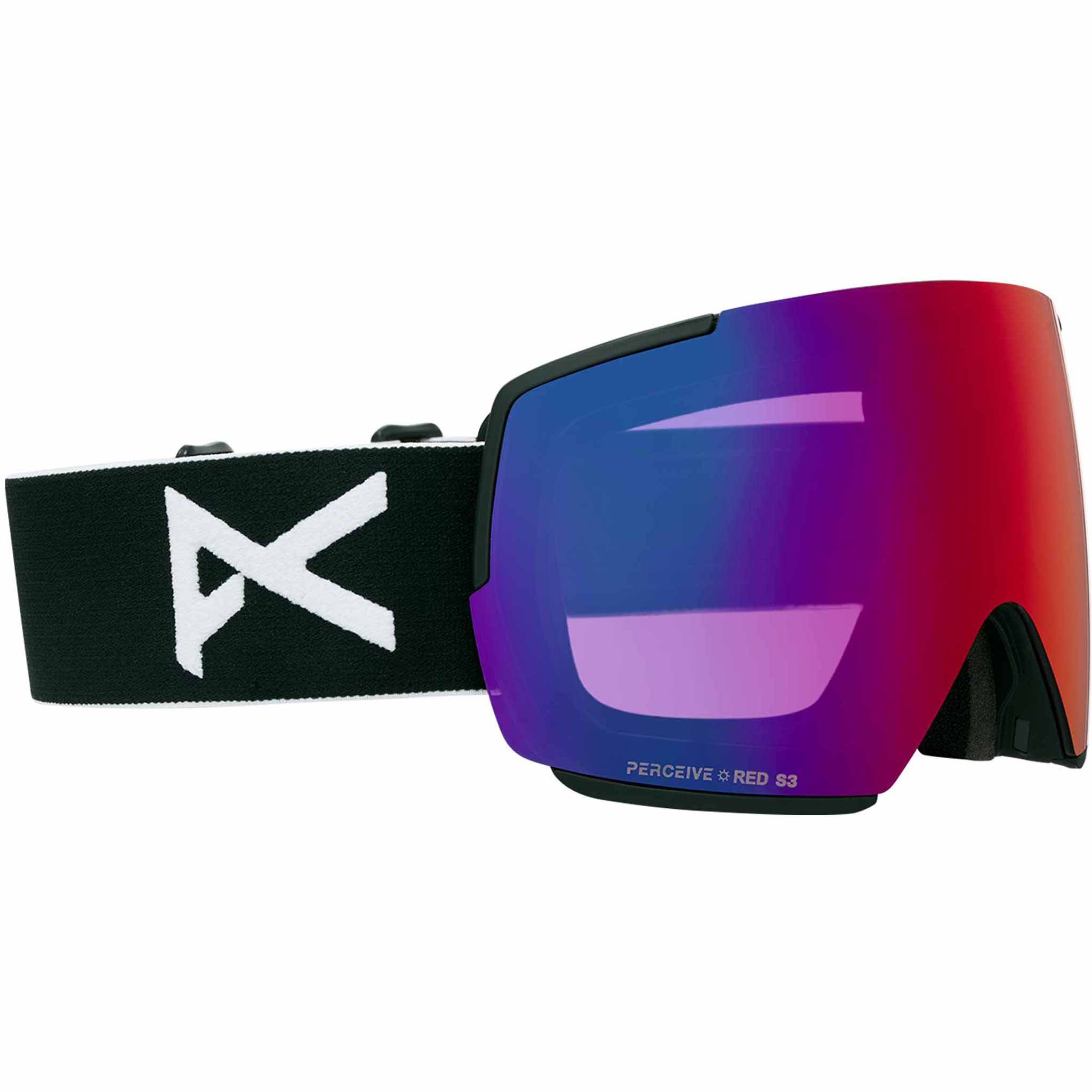 Anon M5 Low Bridge Goggle + Bonus Lens + MFI Face Mask Black Perceive Sunny Red 2026 Goggles