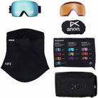 Anon M5 Low Bridge Goggle + Bonus Lens + MFI Face Mask Black Perceive Variable Blue 2026 Goggles