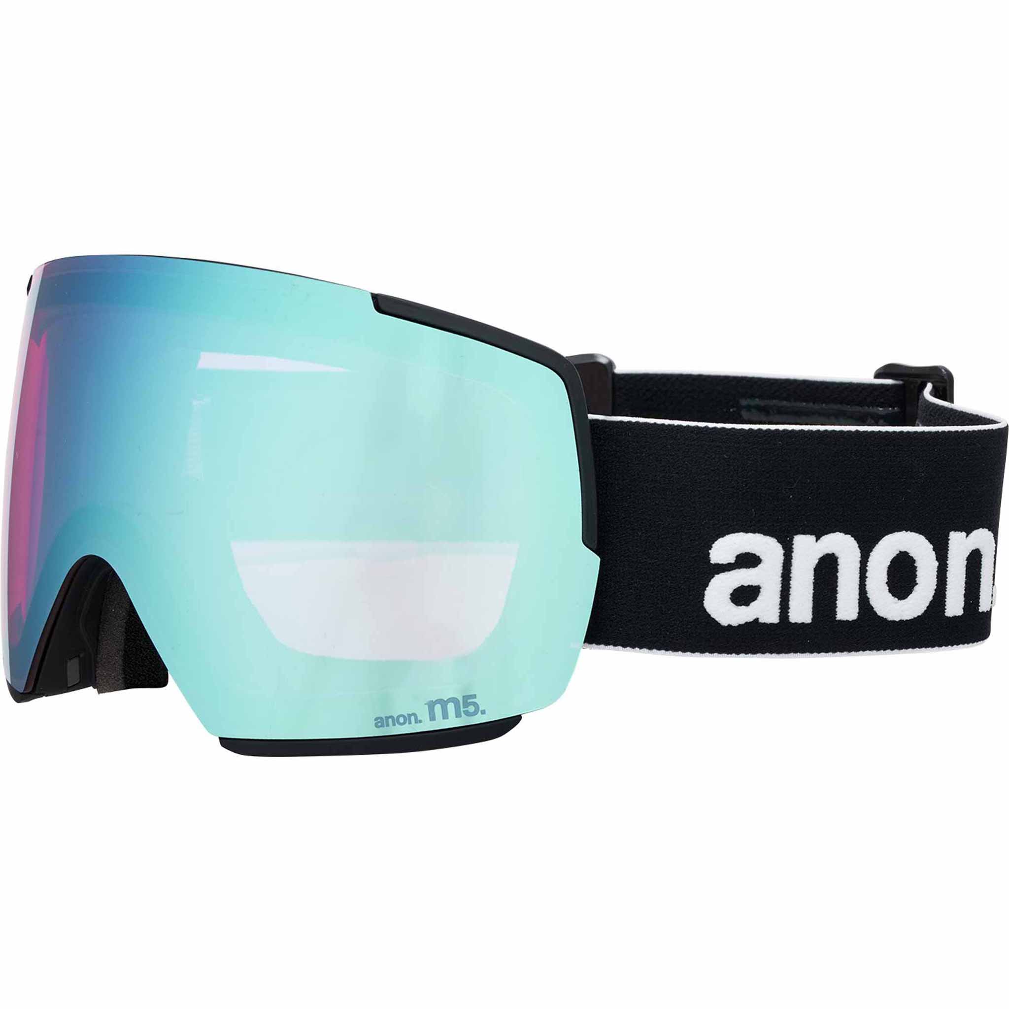 Anon M5 Low Bridge Goggle + Bonus Lens + MFI Face Mask Black Perceive Variable Blue 2026 Goggles