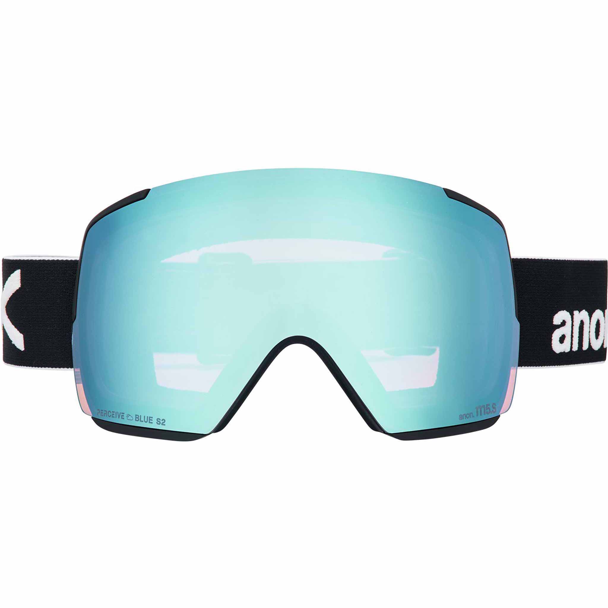 Anon M5S Low Bridge Goggle + Bonus Lens + MFI Face Mask Black Perceive Variable Blue 2026 Goggles