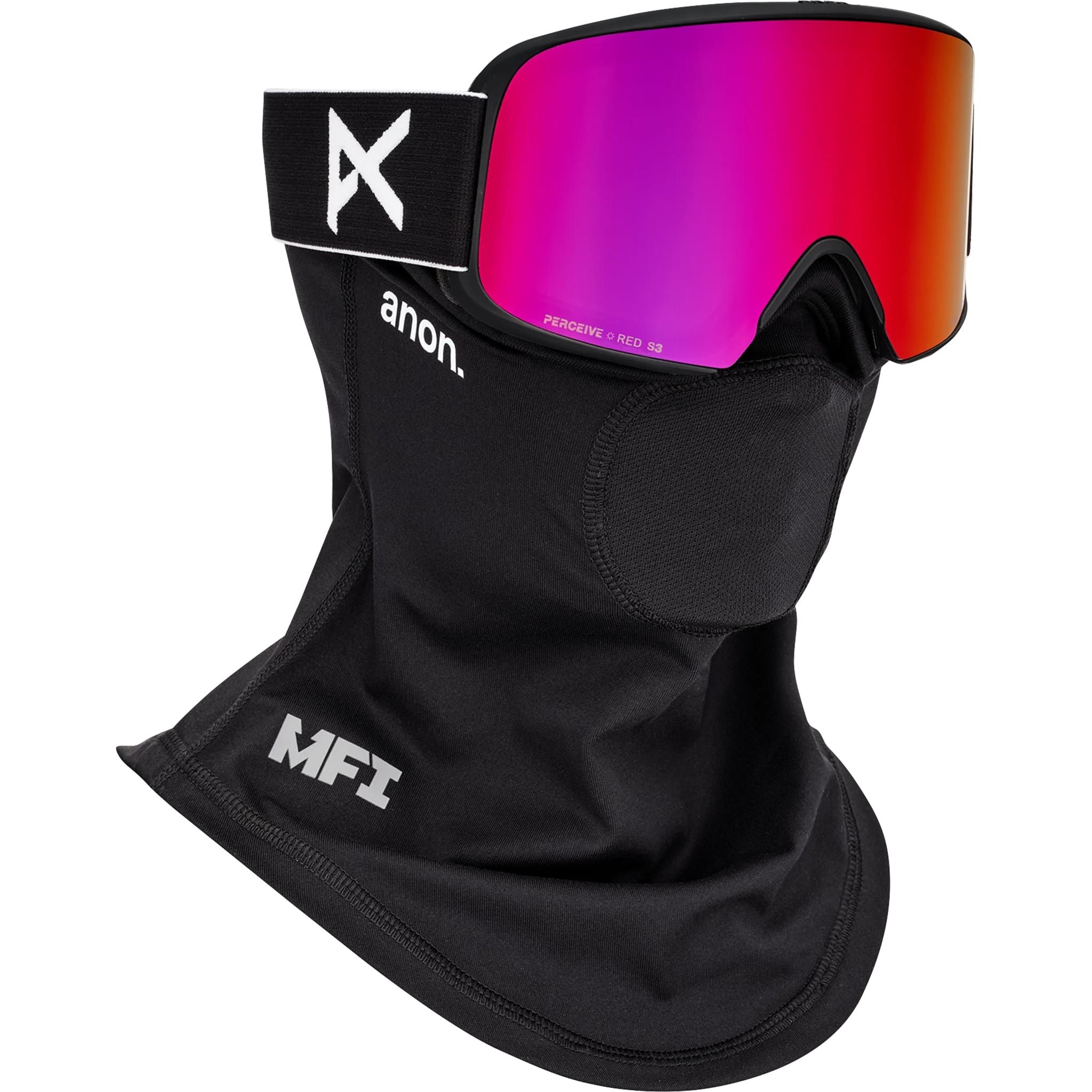 Anon M6 Goggle Black Perceive Sunny Red + Bonus Lens + MFI Face Mask 2027 Goggles