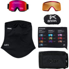 Anon M6 Goggle Black Perceive Sunny Red + Bonus Lens + MFI Face Mask 2027 Goggles
