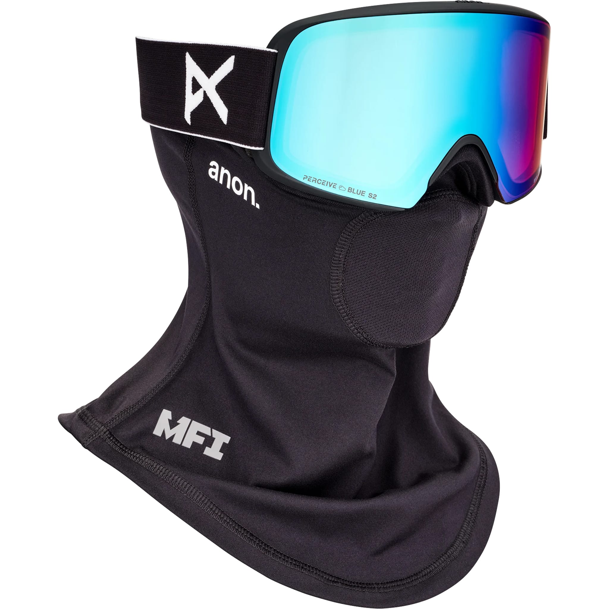 Anon M6 Goggle Black Perceive Variable Blue + Bonus Lens + MFI Face Mask 2027 Goggles