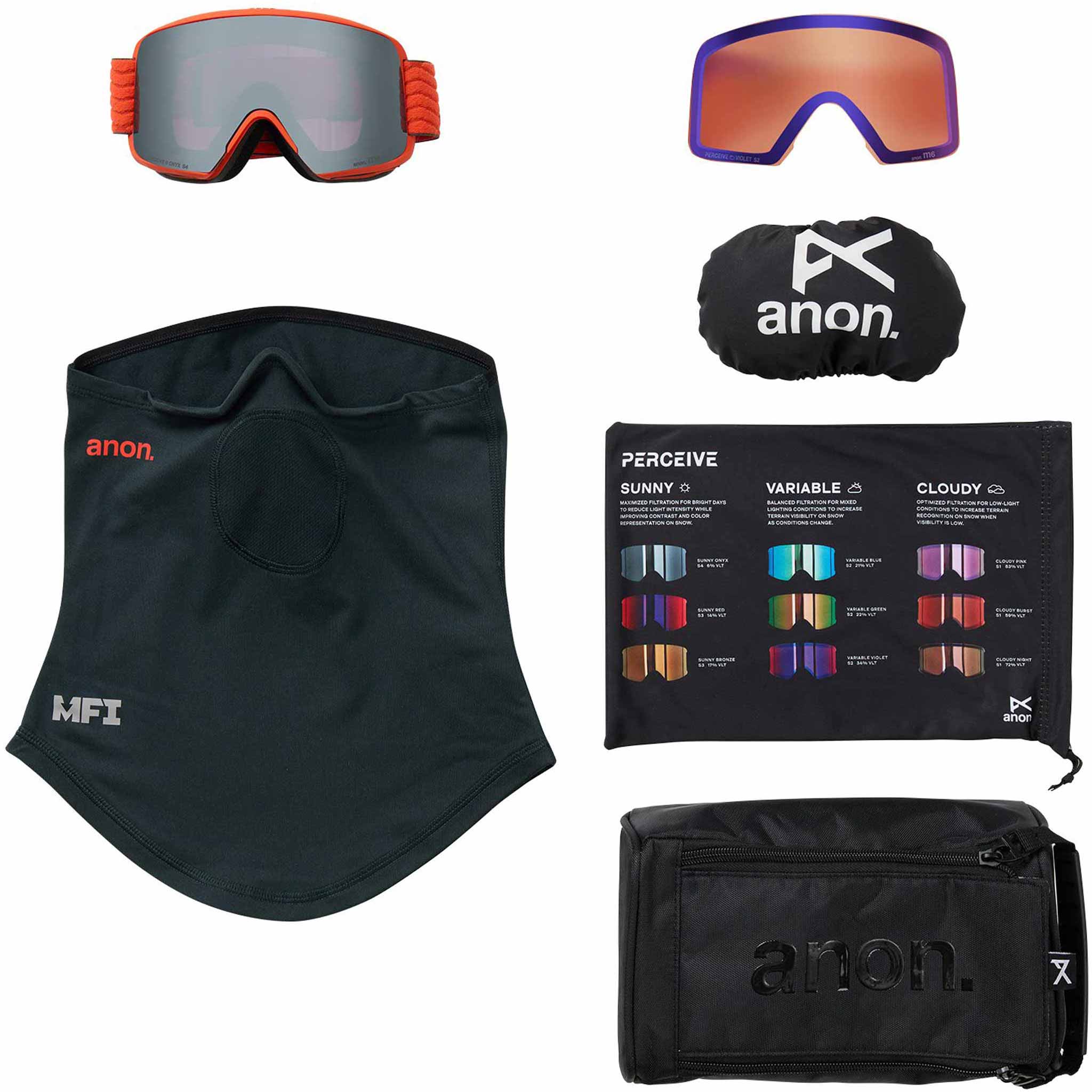 Anon M6 Low Bridge Goggle Fiesta Red Perceive Sunny Onyx 2026 Goggles