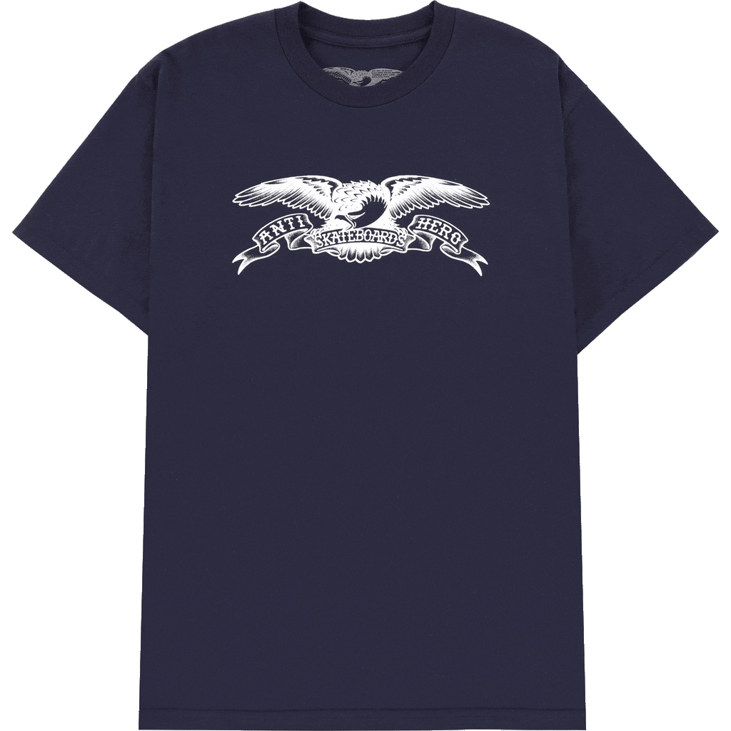 Anti Hero Basic Eagle Tee Ringspun Sport Dark Navy White T Shirt