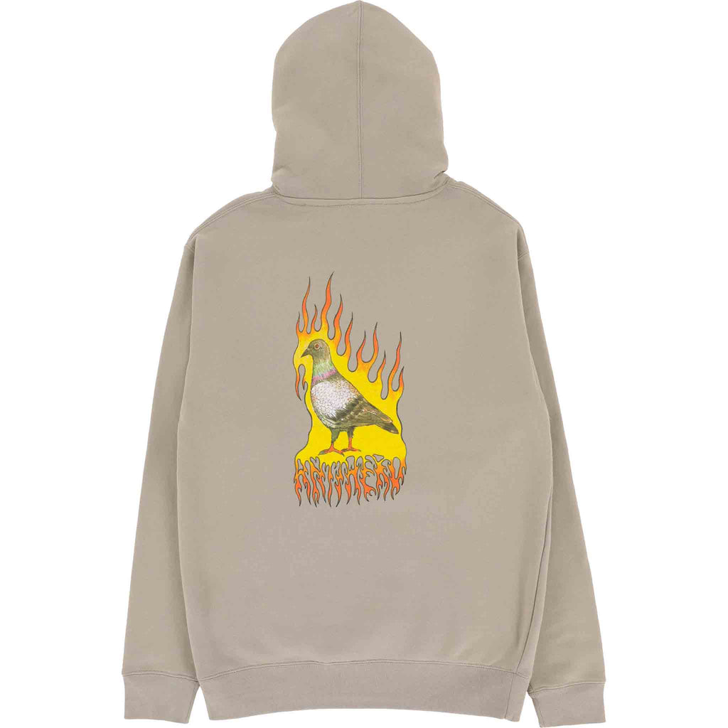 Anti Hero Flame Pigeon Pullover Hoodie Cement Hats