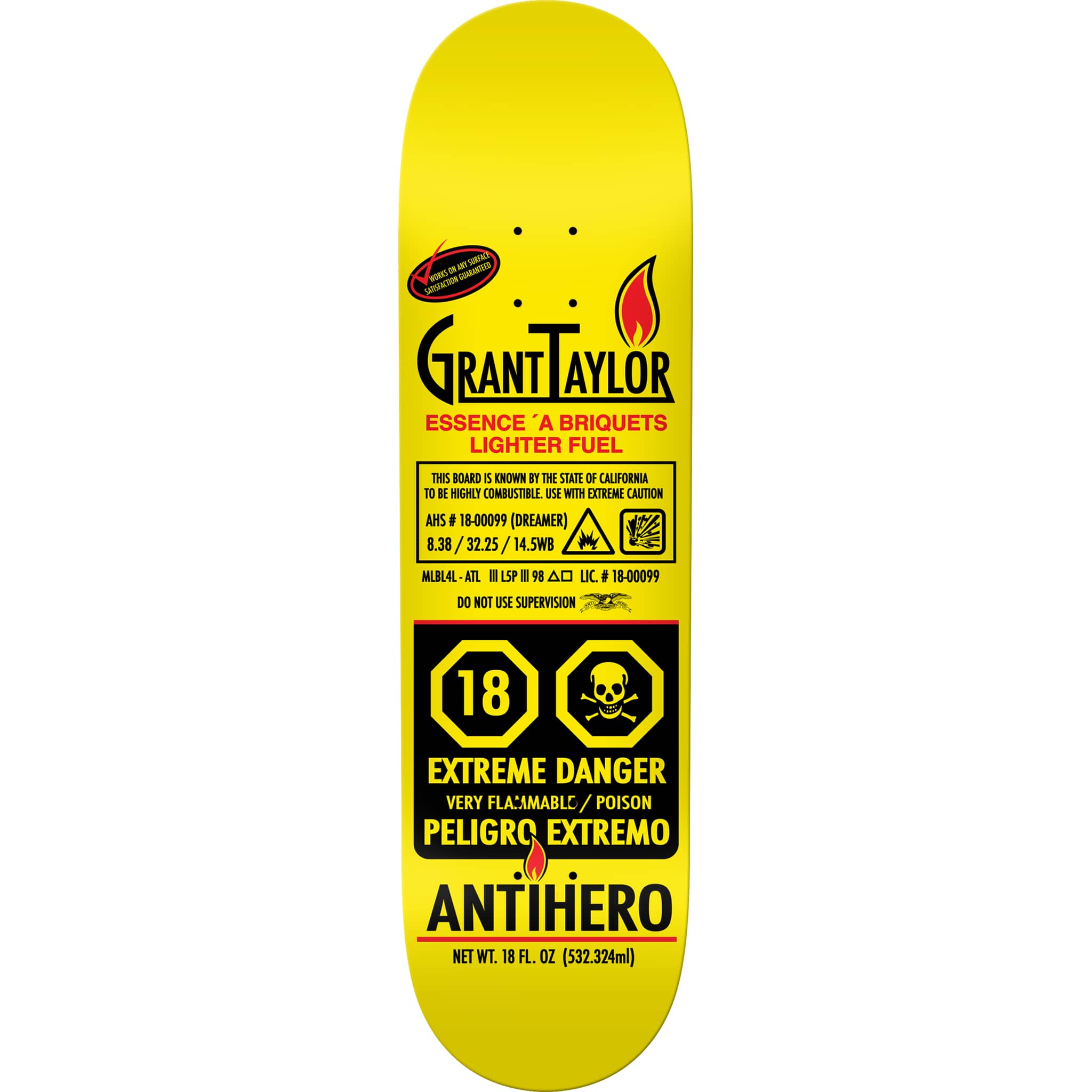 Anti Hero Grant Taylor Fueled Up Skateboard Deck 8.38" Skateboard