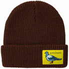 Anti Hero Lil Pigeon Label Cuff Beanie Brown Yellow Beanie