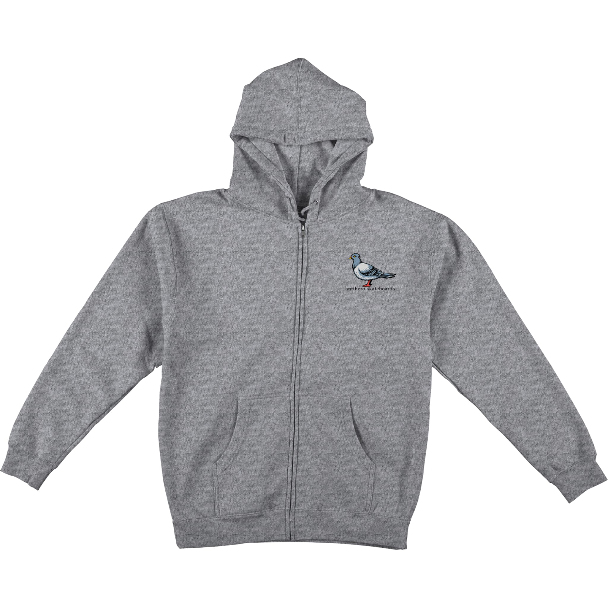 Anti Hero Lil Pigeon Zip Up Hoodie Heather Grey Sweatshirts