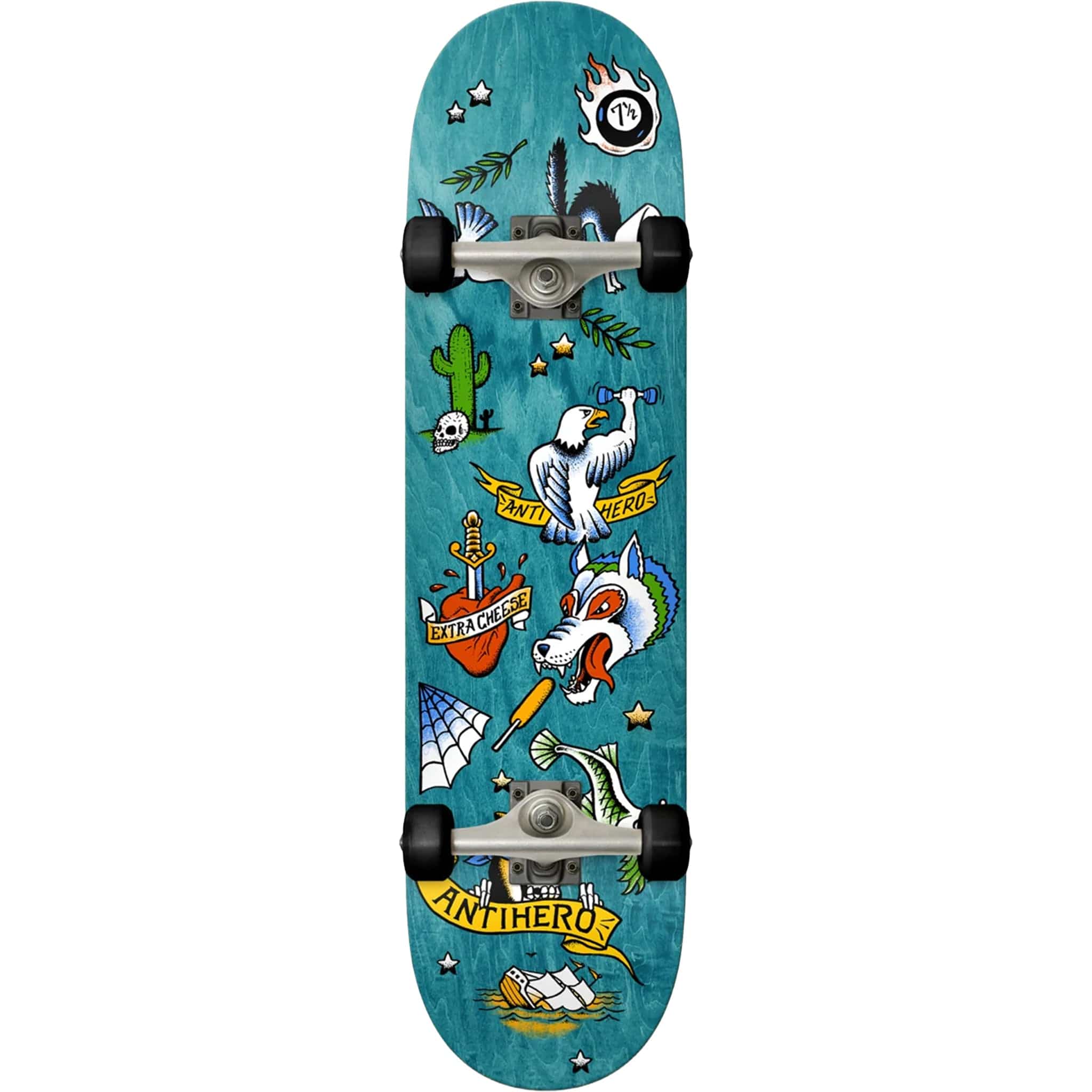 Anti Hero No Regerts Skateboard Complete 7.75