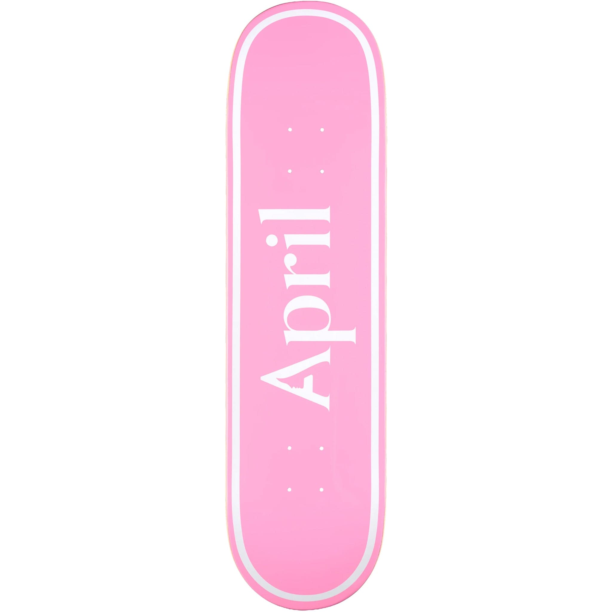 April OG Logo White Pink Skateboard Deck 8" Skateboard