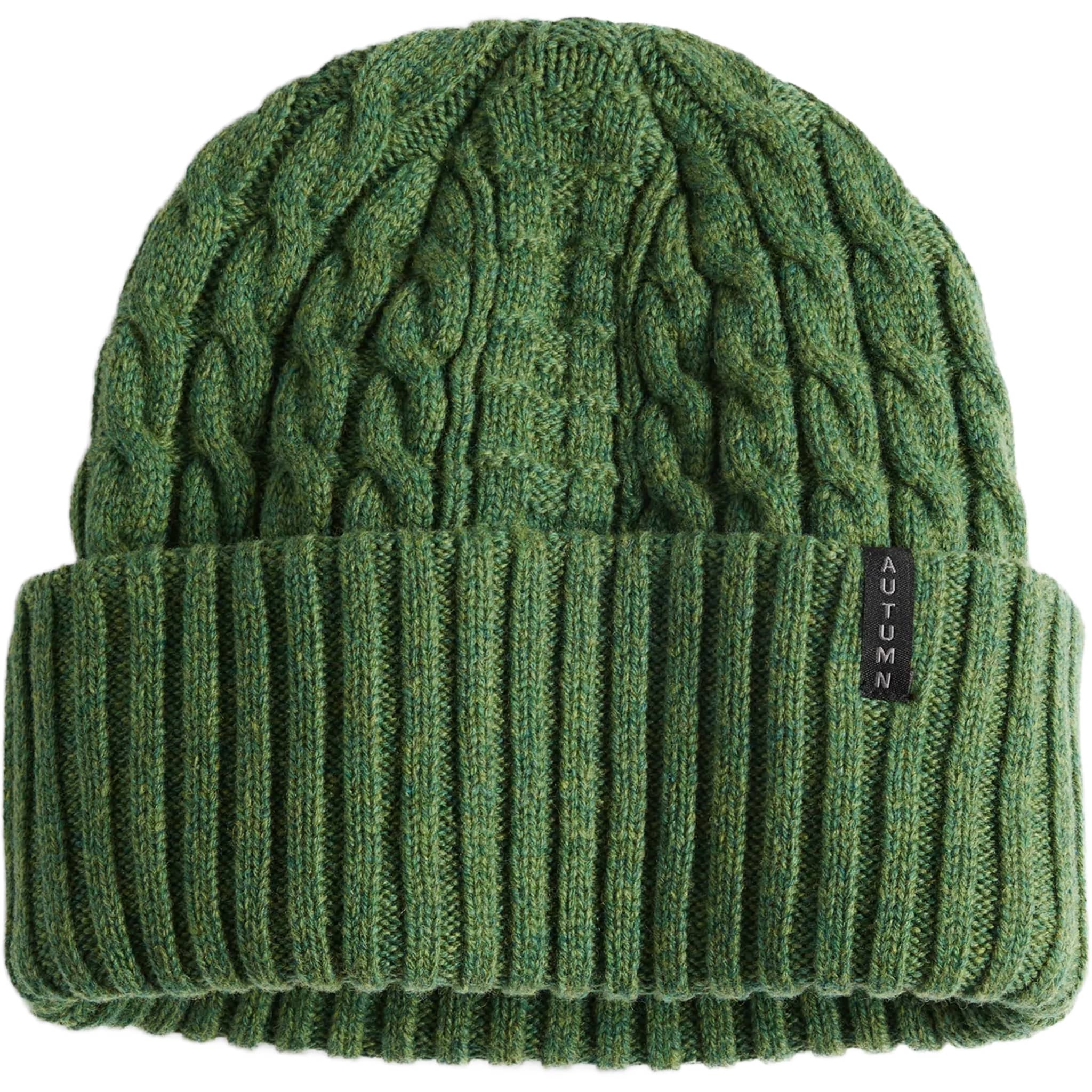 Autumn Cable Knit Beanie Green Beanie