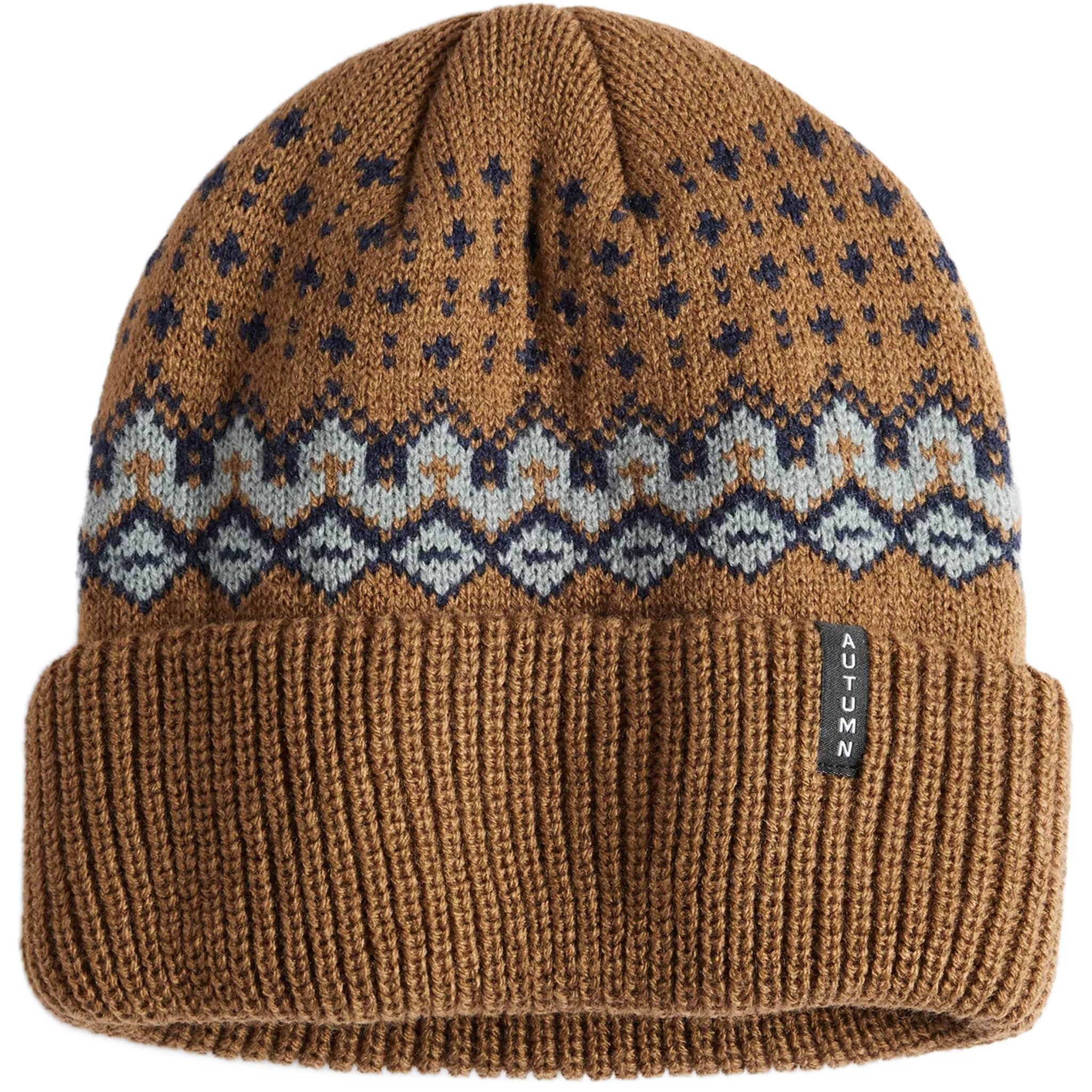 Autumn Fairisle Beanie Light Brown Beanie
