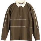 Autumn Piping Rugby Shirt Army Button Up
