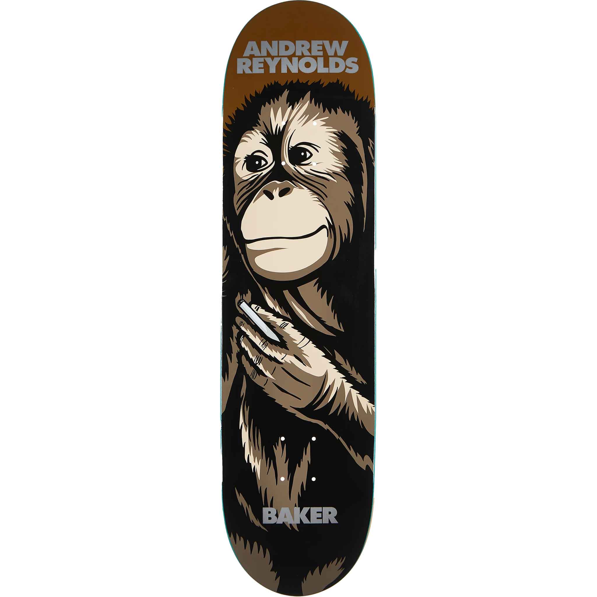 Baker Reynolds Smoking Monkey 8.25" Skateboard Deck Brown Skateboard