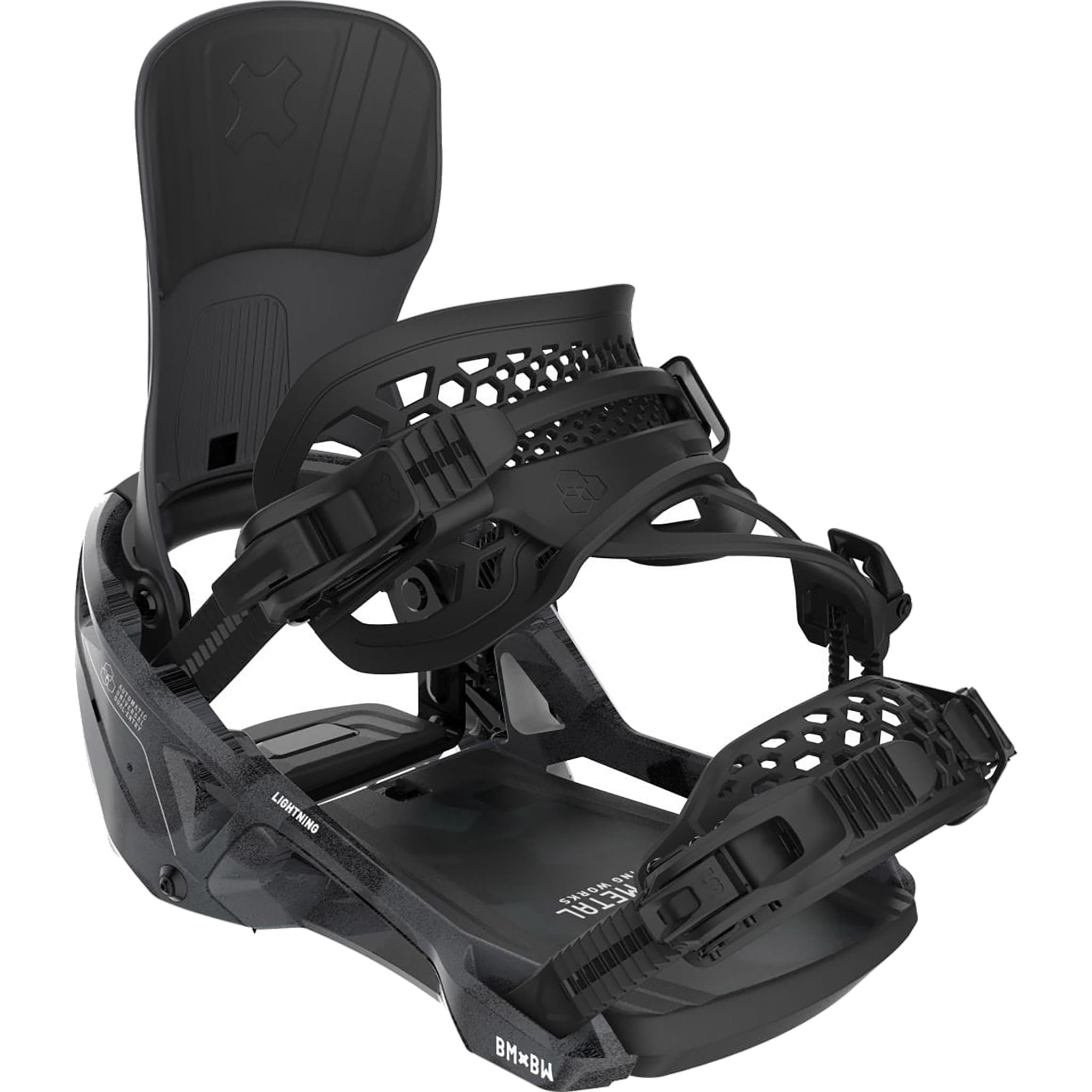 Bent Metal Lightning Supermatic Snowboard Binding Black 2026 Mens Snowboard Bindings