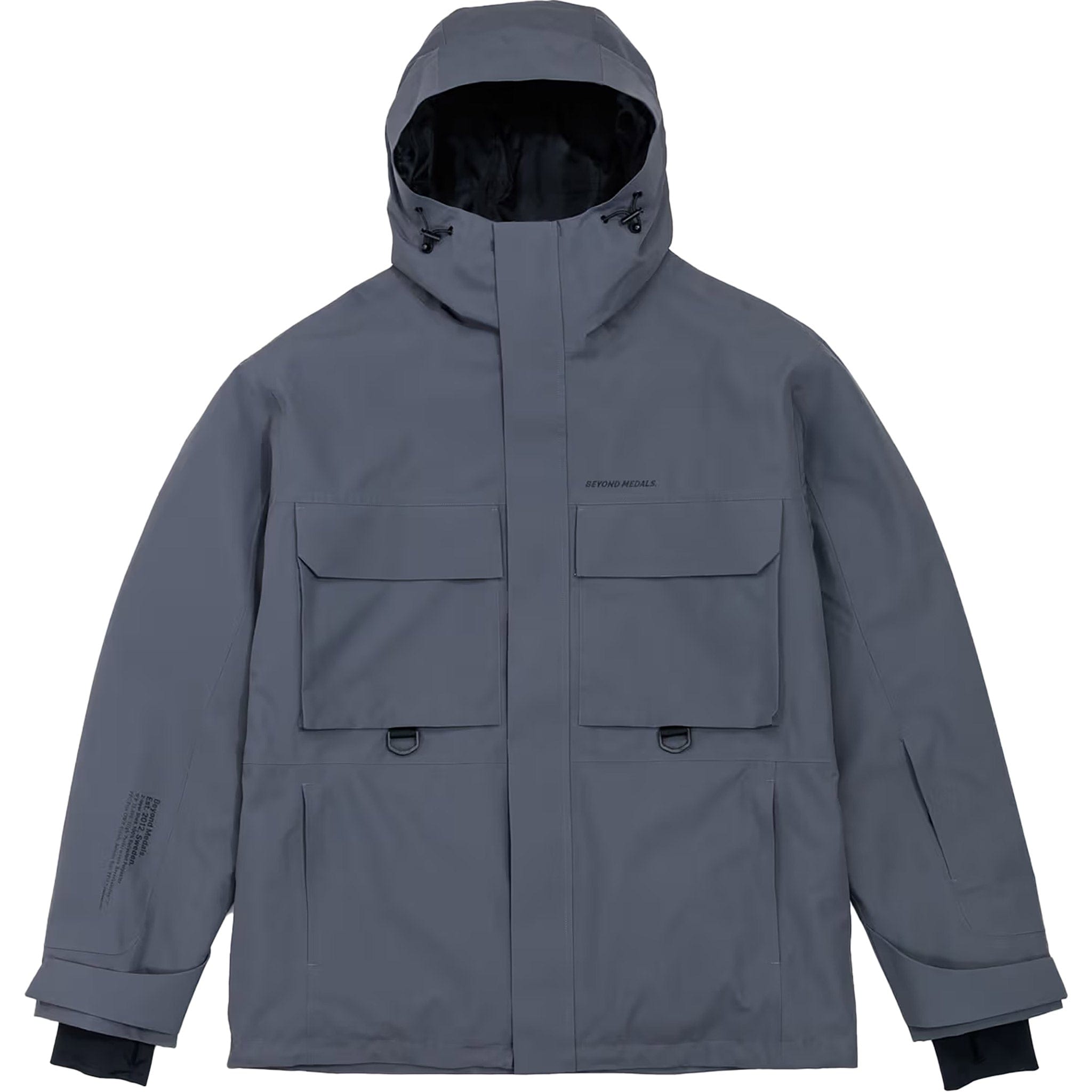 Beyond Medals Cargo Jacket 2L Grey Mens Snowboard Coat