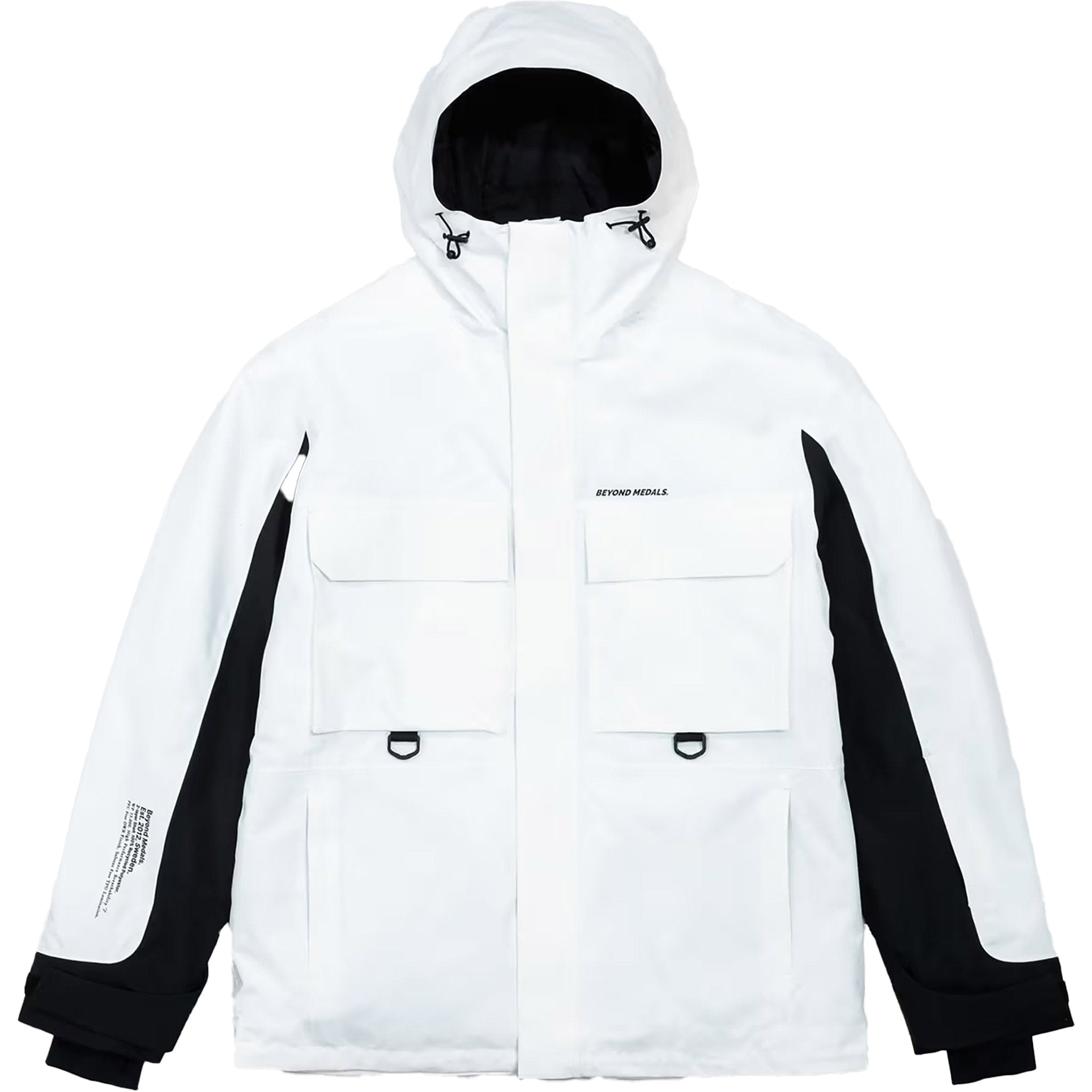 Beyond Medals Cargo Jacket 2L White Mens Snowboard Coat
