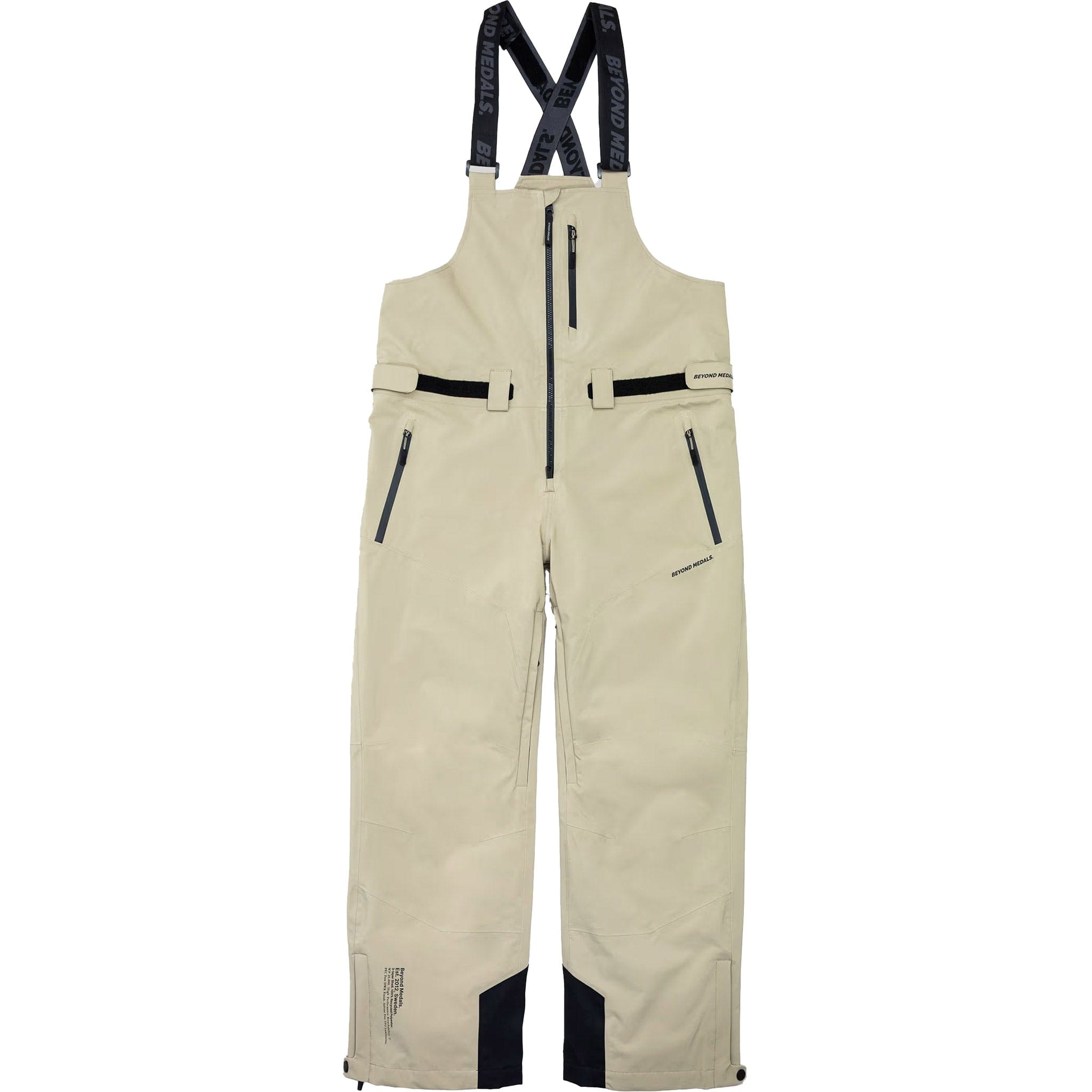 Beyond Medals Tech Bib 3L Beige Mens Snowboard Pants