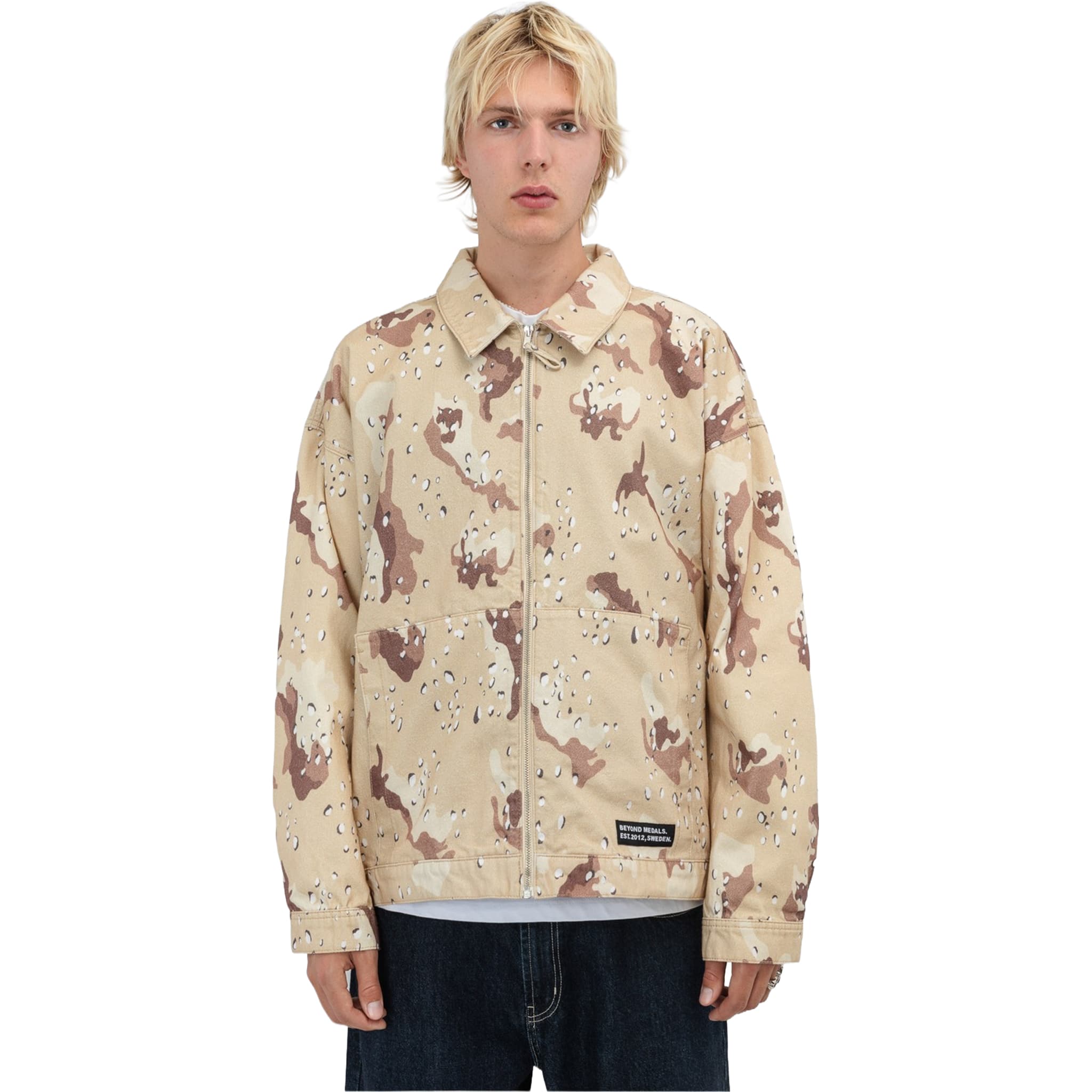 Beyond Medals Twill Jacket Beige Casual Jackets