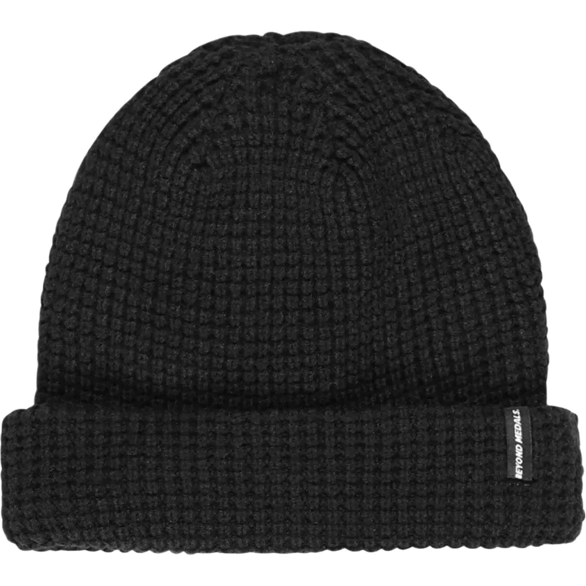 Beyond Medals Waffle Beanie Black Beanie