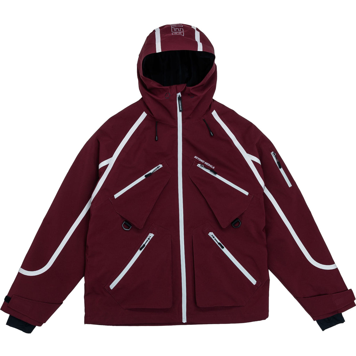 Beyond Medals X Jacket Taped 3L Dark Red Mens Snowboard Jackets