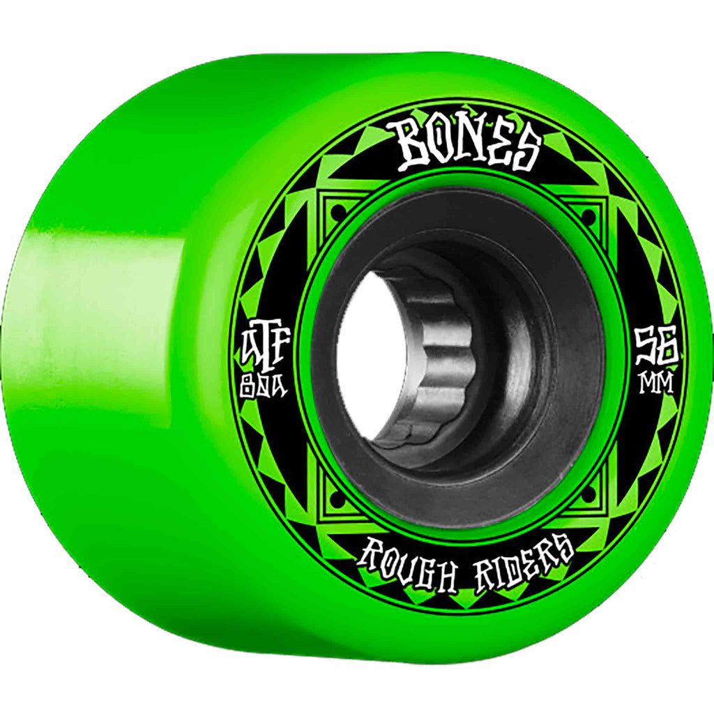 Bones ATF Rough Rider Runners 80a 56mm Green Skateboard Wheels Skateboard Wheels