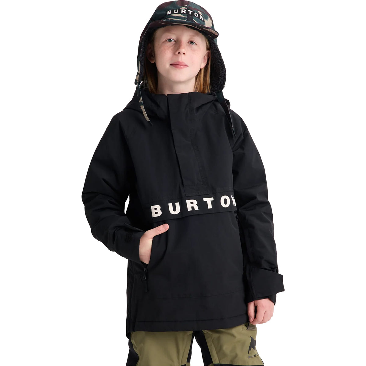 Burton Kids' Frostner 2L Anorak Jacket True Black 2027 Youth Jackets
