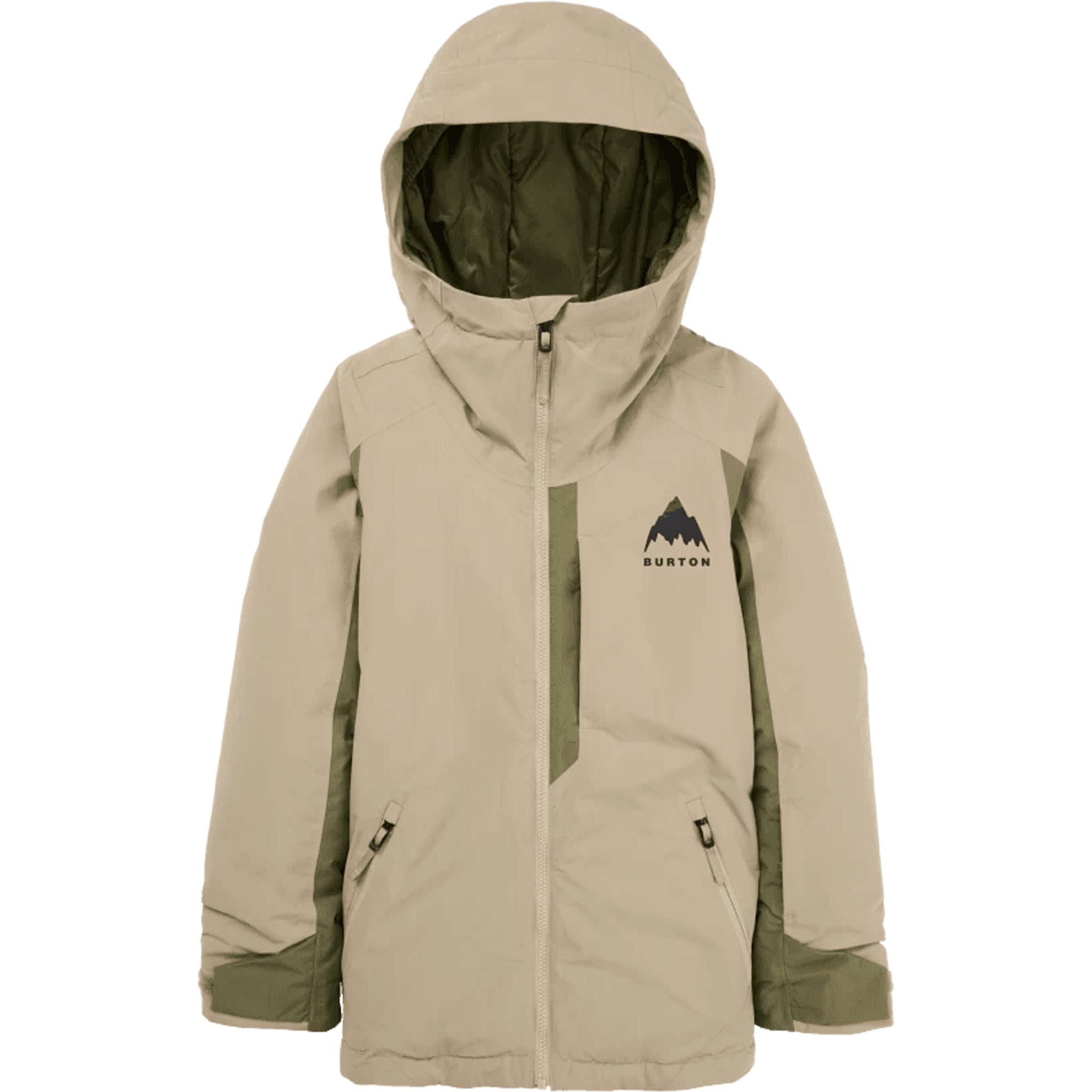 Burton Kids Hillslope 2L Jacket Summit Taupe Forest Moss Youth Jackets