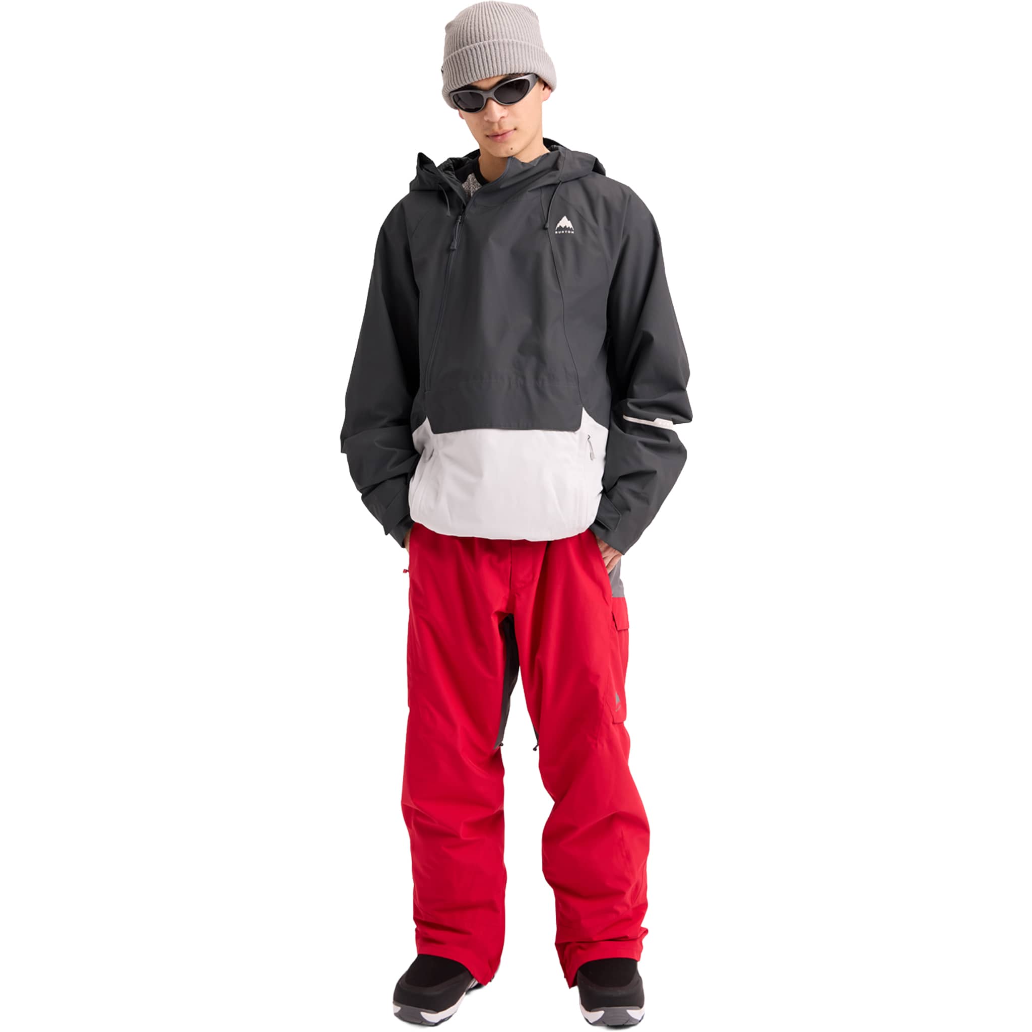 Burton Men's Reserve 2L Relaxed Anorak Gotham Gray/Gray Cloud 2027 Mens Snowboard Jackets