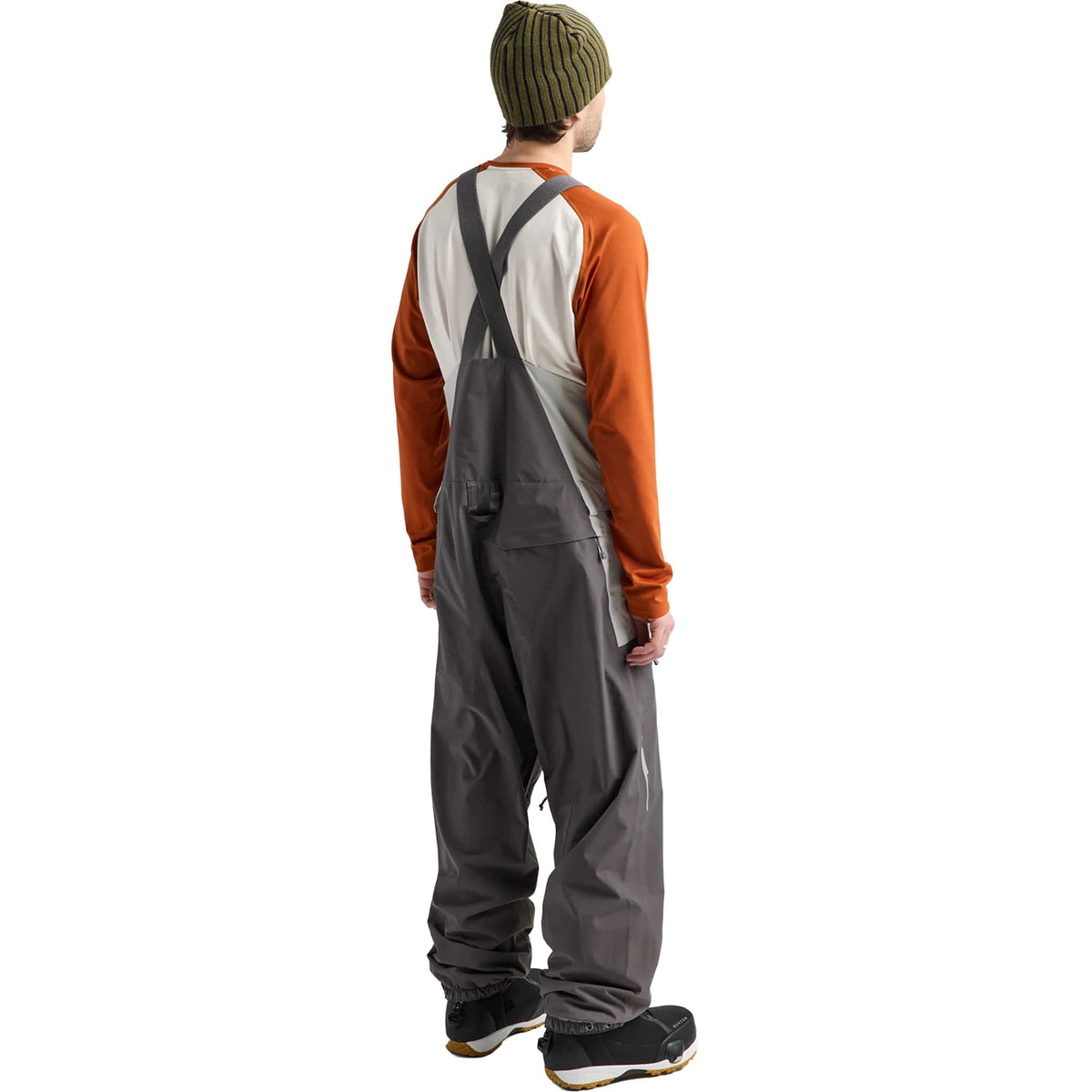 Burton Men's Reserve 2L Relaxed Bib Pants Gotham Grey Grey Cloud 2027 Mens Snowboard Pants