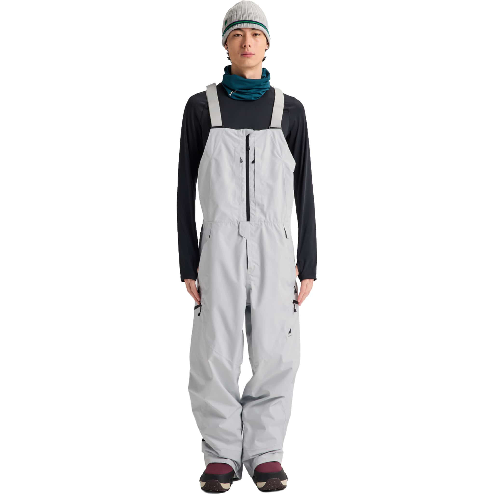 Burton Men's Reserve GORE-TEX 2L Bib Pants Gray Cloud 2027 Mens Snowboard Pants