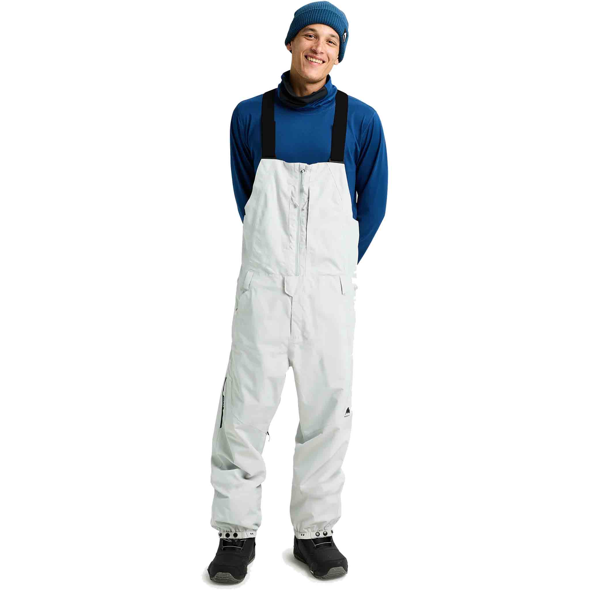 Burton Reserve 2L Relaxed Bib Pant Gray Cloud 2026 Mens Snowboard Pants