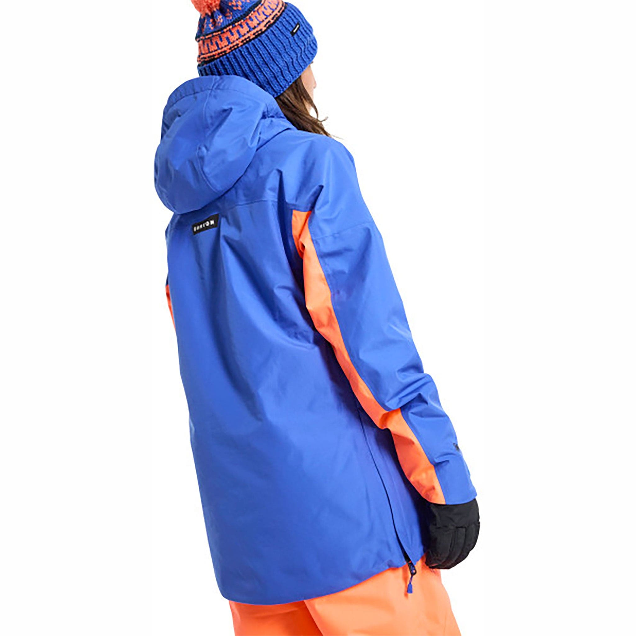 Burton Women's Pillowline GORE-TEX 2L Anorak Jacket Amparo Blue Tetra Orange Womens Snowboard Jacket