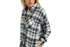 Burton Womens Grace Flannel True Black Marcy Plaid Womens Thermal