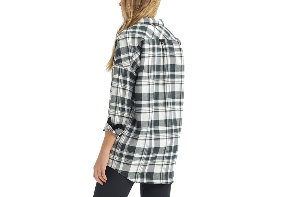 Burton Womens Grace Flannel True Black Marcy Plaid Womens Thermal