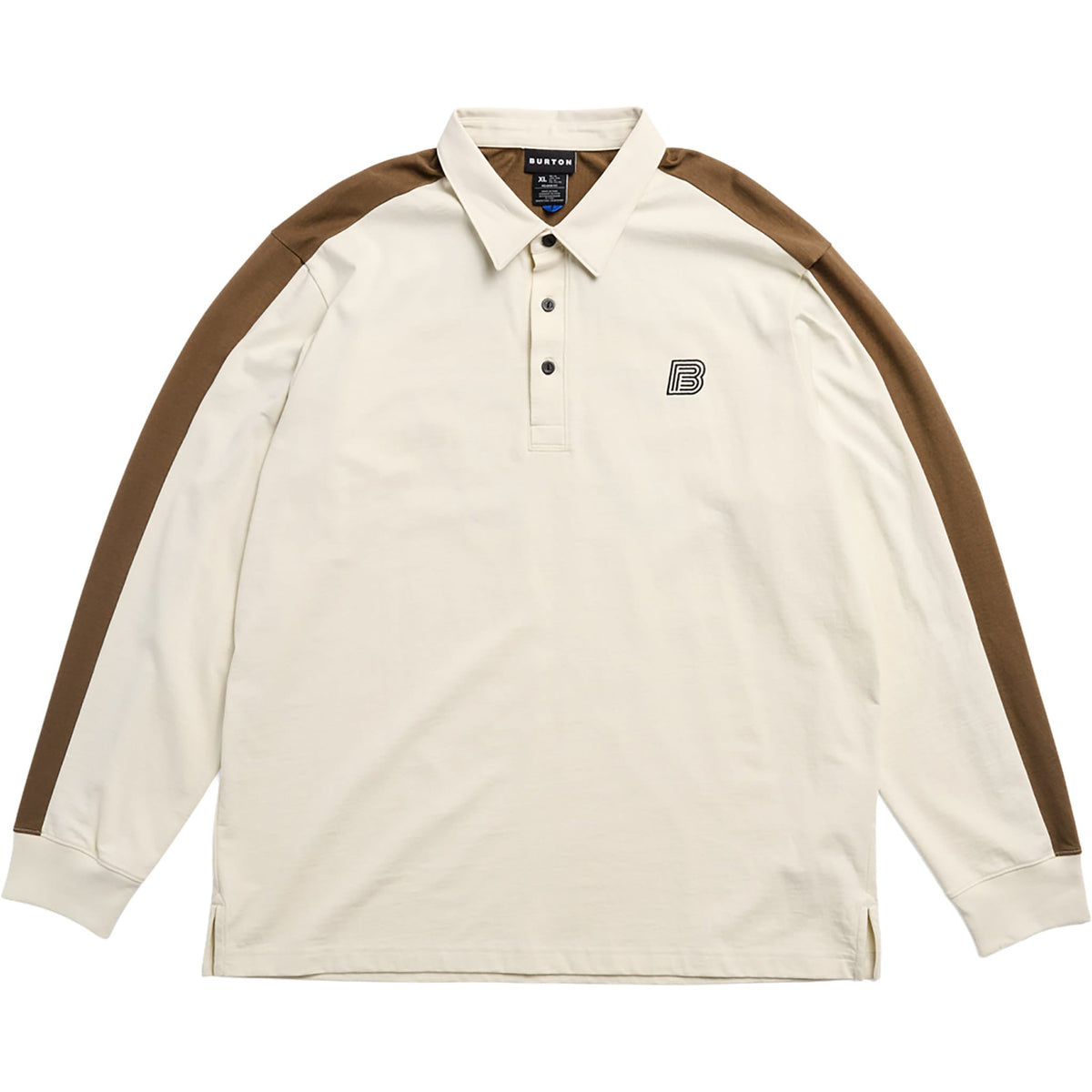 Burton Zeb Long Sleeve Rugby Shirt Lunar Sand Earth Ship Brown 2027 T Shirt