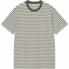 Carhartt WIP Ezra Pocket T-Shirt Ezra Stripe Leaf Wax T Shirt
