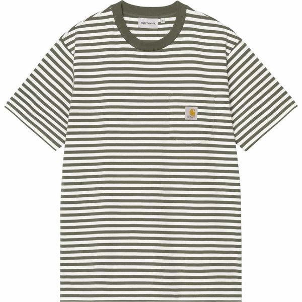 Carhartt WIP Ezra S/S Pocket T-Shirt Ezra Stripe Leaf/Wax