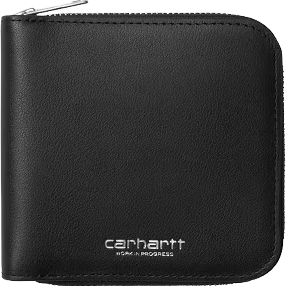 Carhartt WIP Leather Wallet Black Silver Accessories