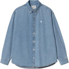 Carhartt WIP Lucas Long Sleev Shirt Blue Bleached Button Up