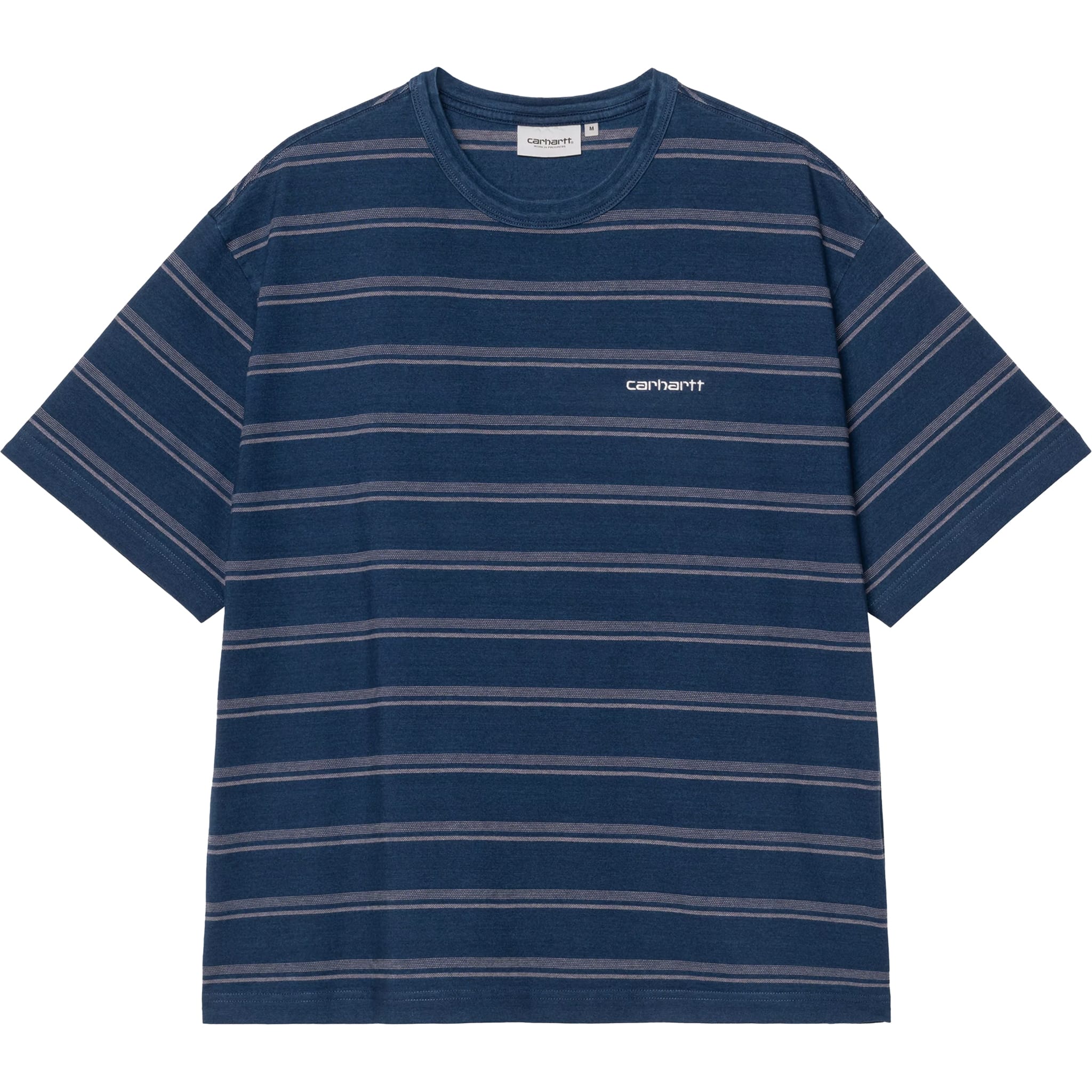 Carhartt WIP Matti T-Shirt Matti Stripe Blue/Phlox Indigo Overdyed T Shirt