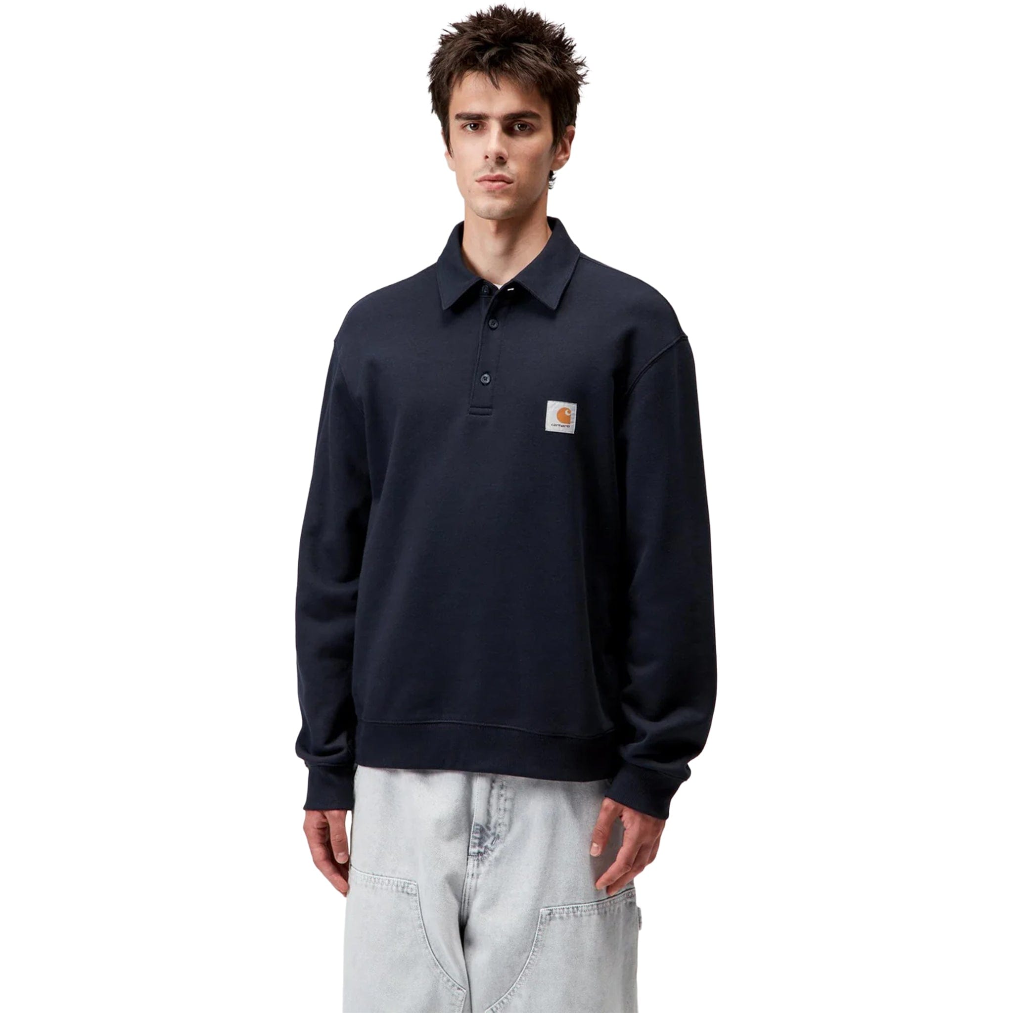 Carhartt WIP Polo Sweatshirt Deep Night Sweatshirts