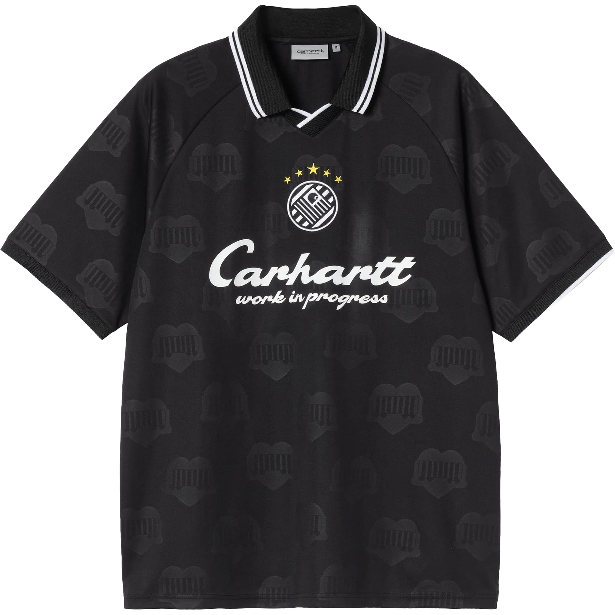 Carhartt WIP Terrace Football Shirt Heart Train Jacquard Black T Shirt