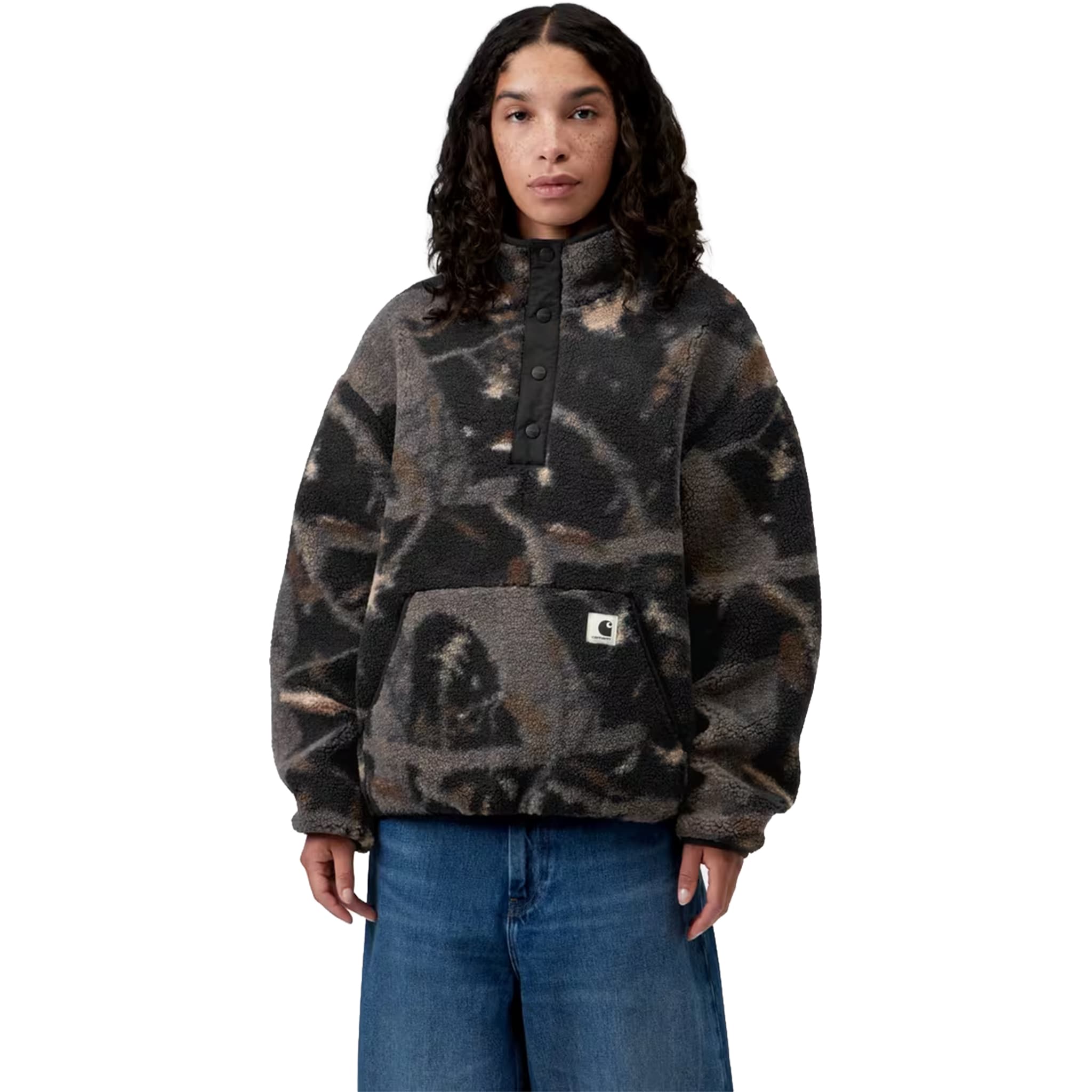 Carhartt WIP Women's Elliot High Neck Liner Camo Feather Tree Black Womens Thermal